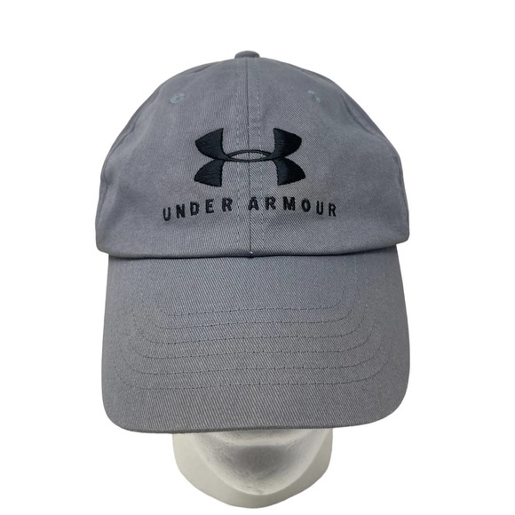 Under Armour Womens Embroidered Spell Out Logo Adjustable Hat Gray Free Fit - Picture 1 of 6